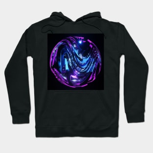 Bright Colorful Swirling Metallic Ribbon Sphere Hoodie